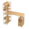 Computer Desk with Bookshelf Corner PC Table Home Office Bookcase
