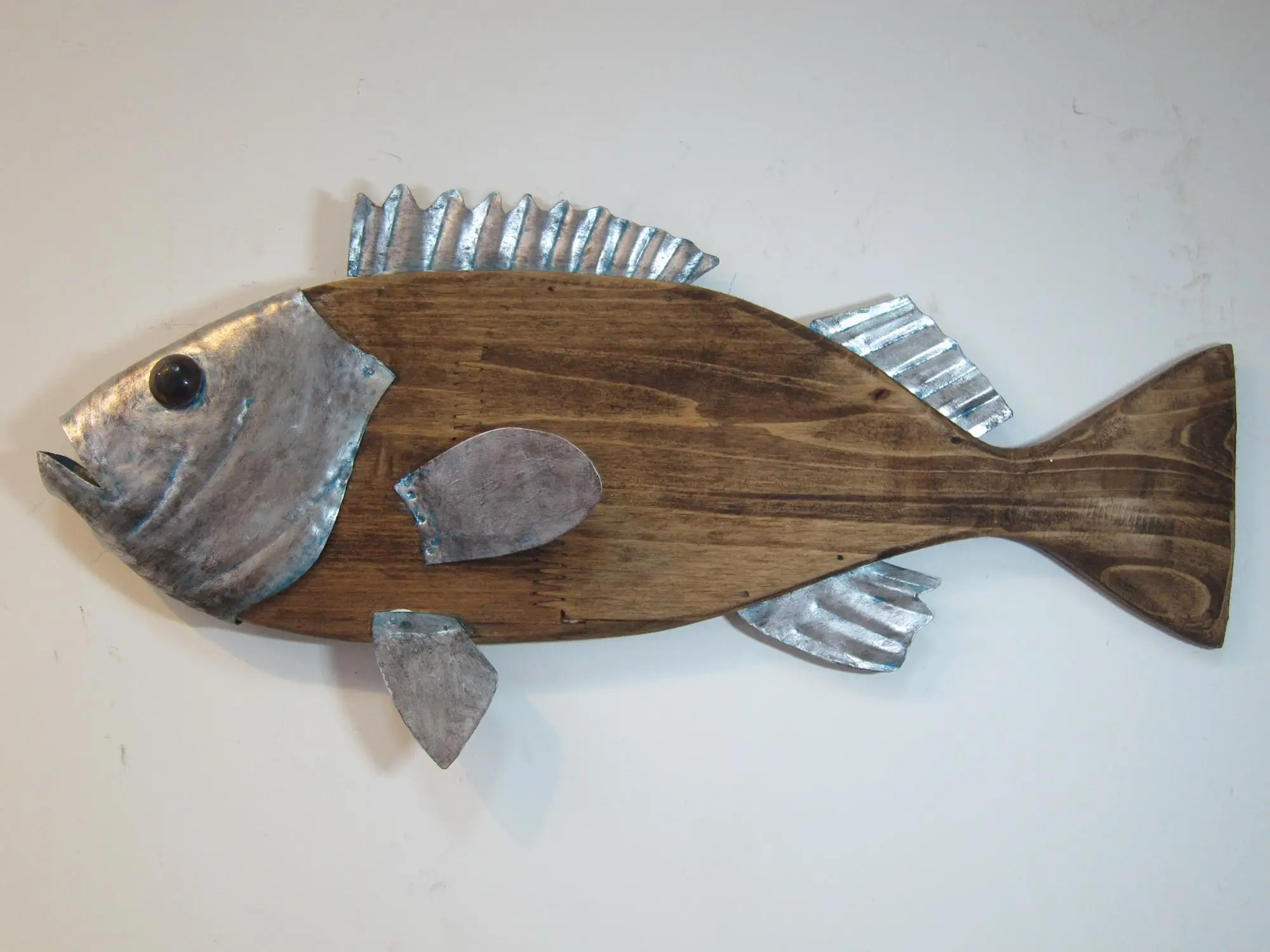 High quality custom house decoration wooden fish decoration metal furniture