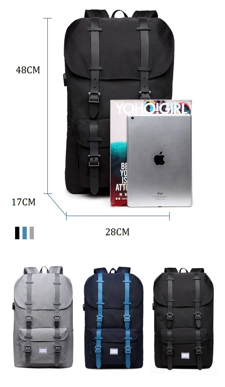 Teenager large capacity famous brand waterproof USB changing leisure back pack rucksack school backpack bag