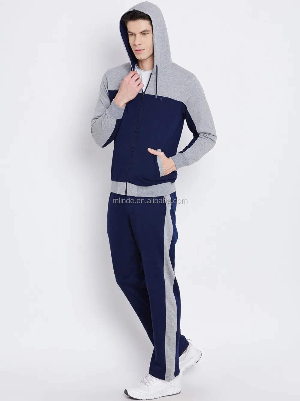 High Quality Cheap Wholesale Bulk Track Suit Contrast Mens Slim Fitted