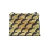 DEQI Handmade Guns on Yellow Cotton Fabric Wash Bag Make up Bag zippy wallet purse