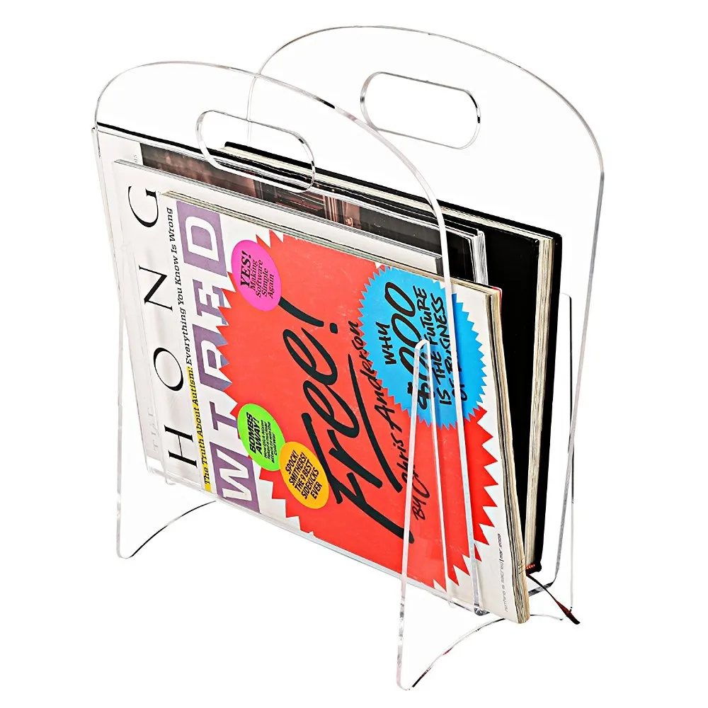 Freestanding Modern Clear A4 File Folder Holder Acrylic Magazine Holder