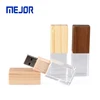 Trending Giveaway Gift Pendrive 16GB wooden memory stick 3D Logo transparent crystal Usb flash drive