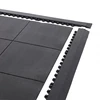 Rubber Solid Top Gym Interlocking Safety Exercise Floor Mat, Black