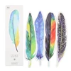 30 Pcs/Pack Colorful Feather Bookmark Paper Cartoon Animals Bookmark Promotional Gift Stationery Film Bookmark
