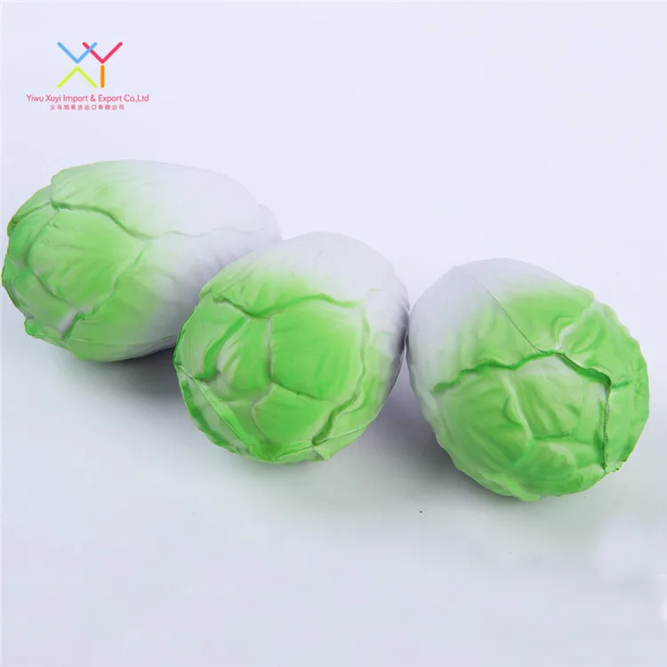 Best selling custom shape cabbage pu promotional stress ball for kids