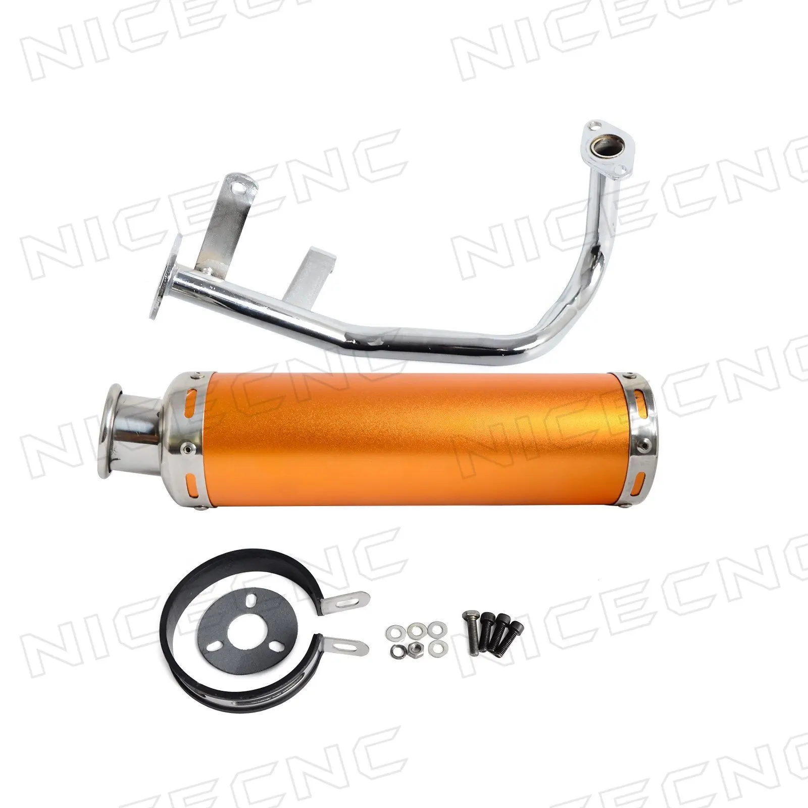 Scooter Perf Exhaust Stainless Pipe For GY6 139QMB QMB139 4 Stroke 50cc Scooter