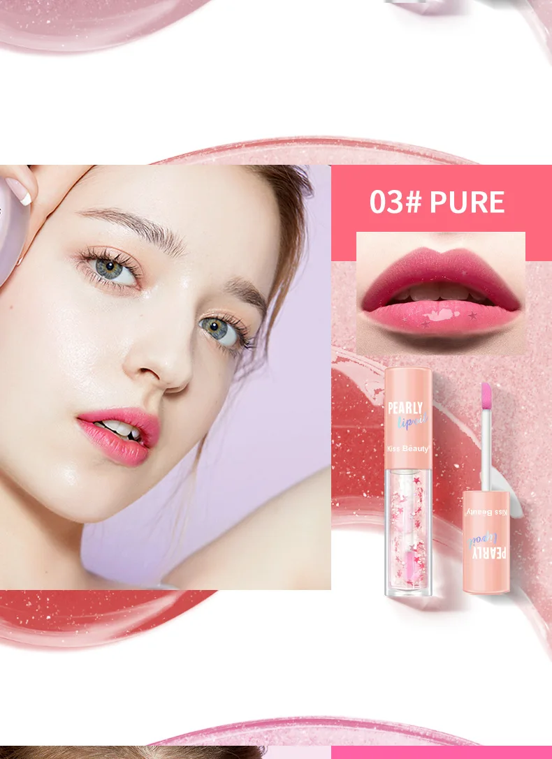 New Private Label Make Up Natural Clear Shiny Moisturizing Discoloration Lip Gloss with Glitter Shine.jpg