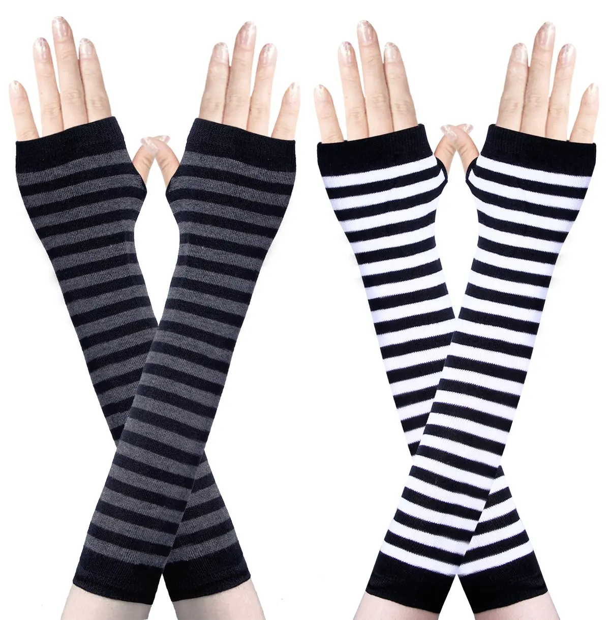 ladies long fingerless gloves