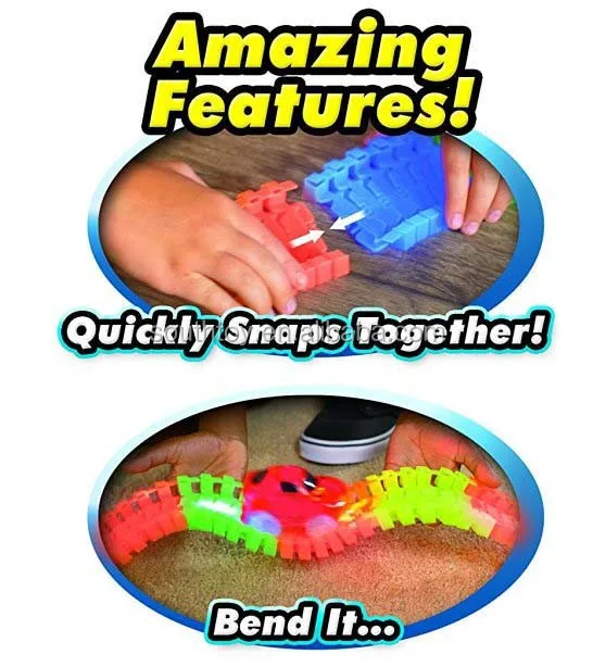 New Arrival 2 In 1 Glow In The Dark And Led Laser Light Up Tracks Trax