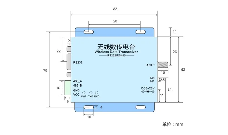 rohs wireless data transmission devices lora module sx1278 fsk 868mhz industrial modem dtu long range wireless modem rs232/rs485