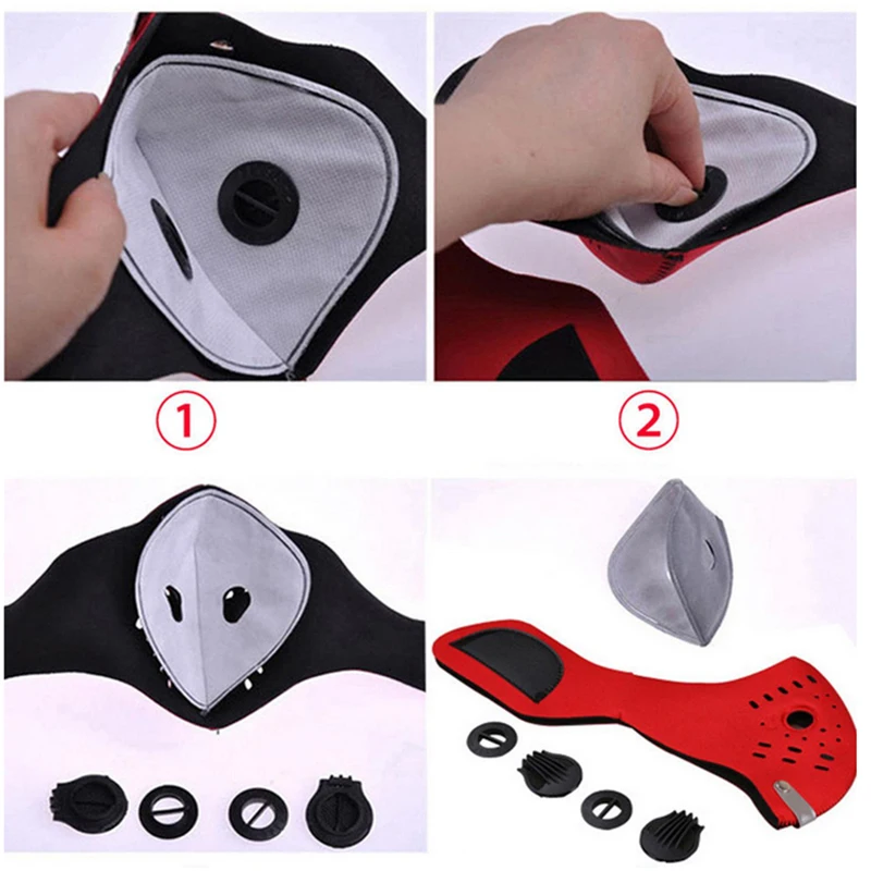 Outdoor bicycle riding half face activated carbon anti smog neoprene face protect mask