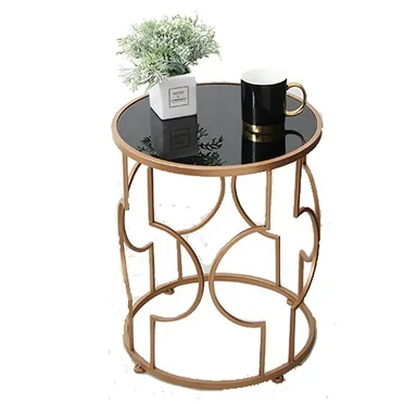 Nordic Wrought Iron Glass Apartment Tea Table Simple Home Decoration
