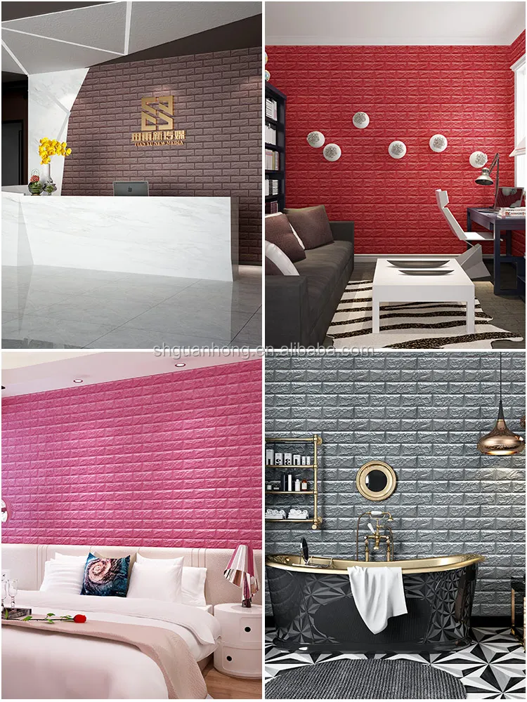 Self Adhesive 3d Pe Foam Brick Washable Wallpaper For Kitchen Brick