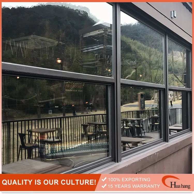 Economical Custom Design Brown Aluminum Fixed And Casement Glass Windows