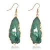 Unique Female Exquisite Handmade Resin Stone Triangle Dangle Druzy Earrings