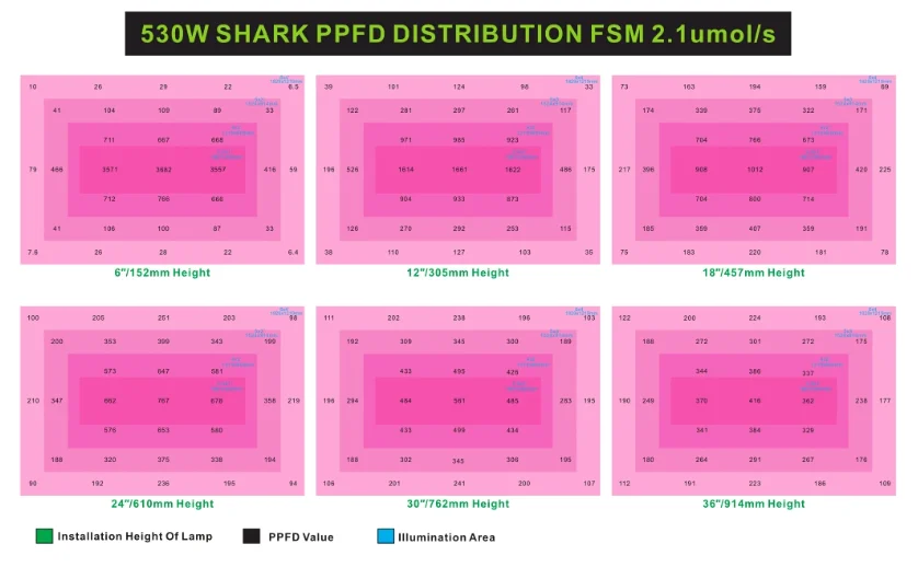 530W PPFD Distribution