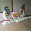 hot sale life size Dynamic Christmas santa clause decoration with eyes rotating