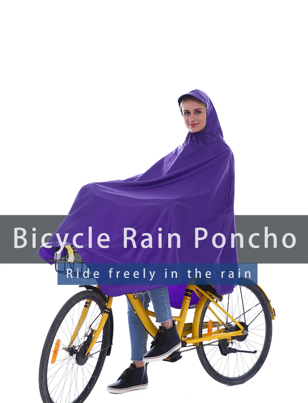 100% Motorcycle Bicycle Bike Polyester Unisex Cycling Rain Poncho Raincoat