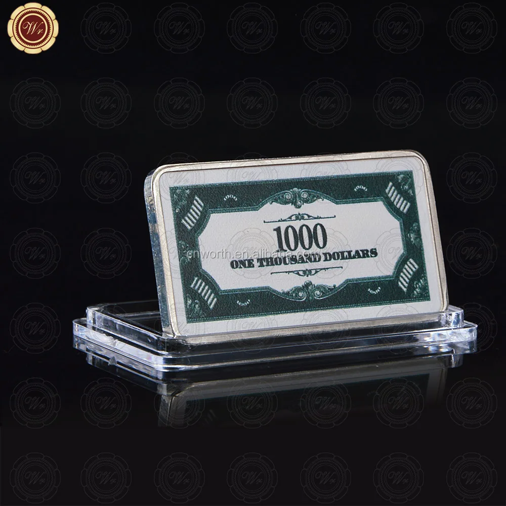 Business Souvenir Gifts One Dollar 999.9 Silver Plated Metal Bar Art Crafts