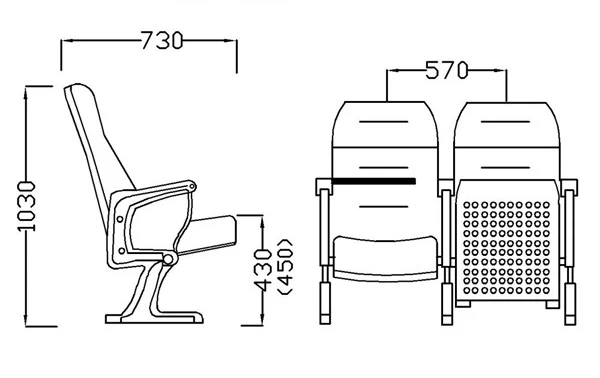 Auditorium Chair With Folding Wordpad Table,Auditorium Lecture Hall ...