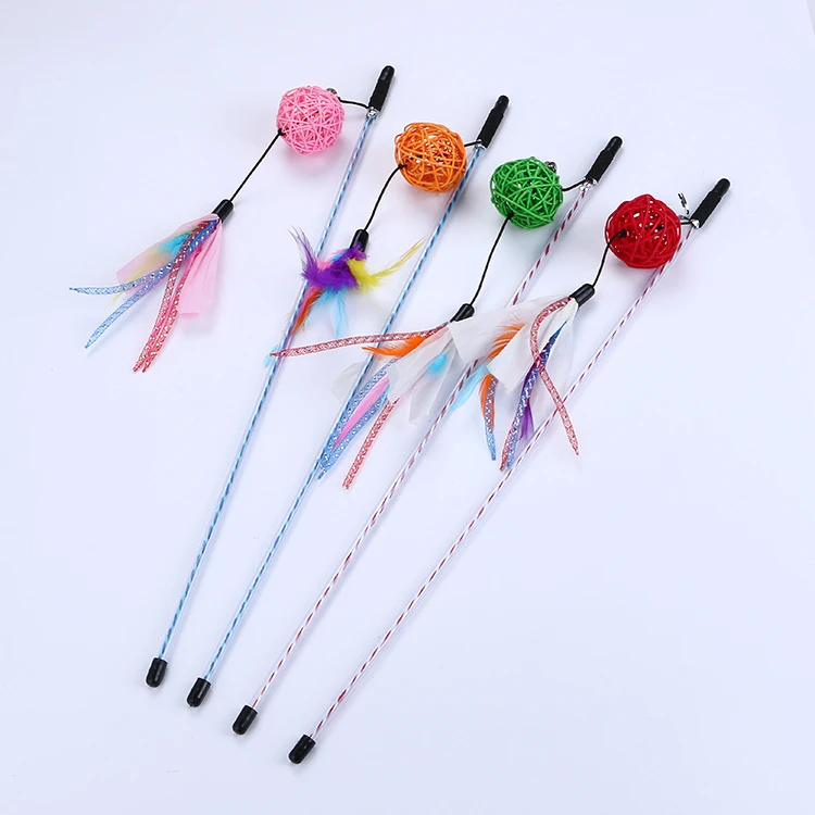 Rattan Ball Cat Teaser Cat Toy With Colorful Stripe Pet Supplies