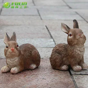 resin garden rabbits