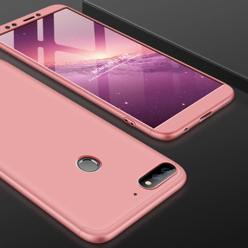 2018 hot sell 360 cover Removable 3in1 Hard PC Shield Back Cover Case for Huawei honor 7C phone cases