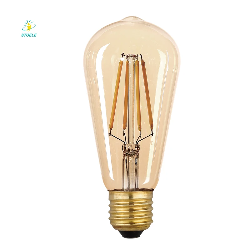 China suppliers free sample  FCC CE RoHS Decorative Vintage LED  Filament Bulb ST58