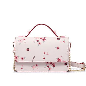 2018 Fashion Style Square Bag Women Pu Handbag Las Retro Flower Hand Bags S Novelty Shoulder Little Latest College