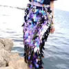 Mermaid Sequin Textile Cloth Material 40mm Big Oval Sequin Embroidery Fabric