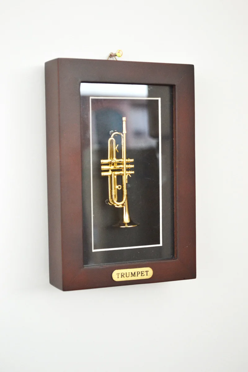 Trumpet Model Display Case Wall Frame Adornment Gift With Wood Buy