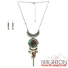 Crescent Turquoise&Wood Tassel Vintage Jewelry Sets N6-9868-EB-4650