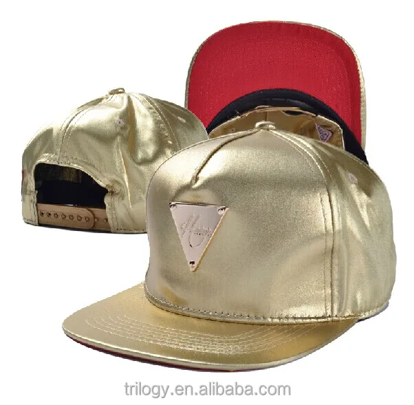 gold leather hat