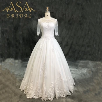 Asa019 34 Lengan Gaya Sederhana Bola Gaun Renda Dengan Manik Manik Bridal Gowns Sexy Murah Gaun Pengantin Afrika Buy Afrika Wedding Dresssexy Gaun