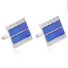 Fashion Business Men Shirt Cufflinks Blue Diamond Cufflinks Custom Logo Manufacturer