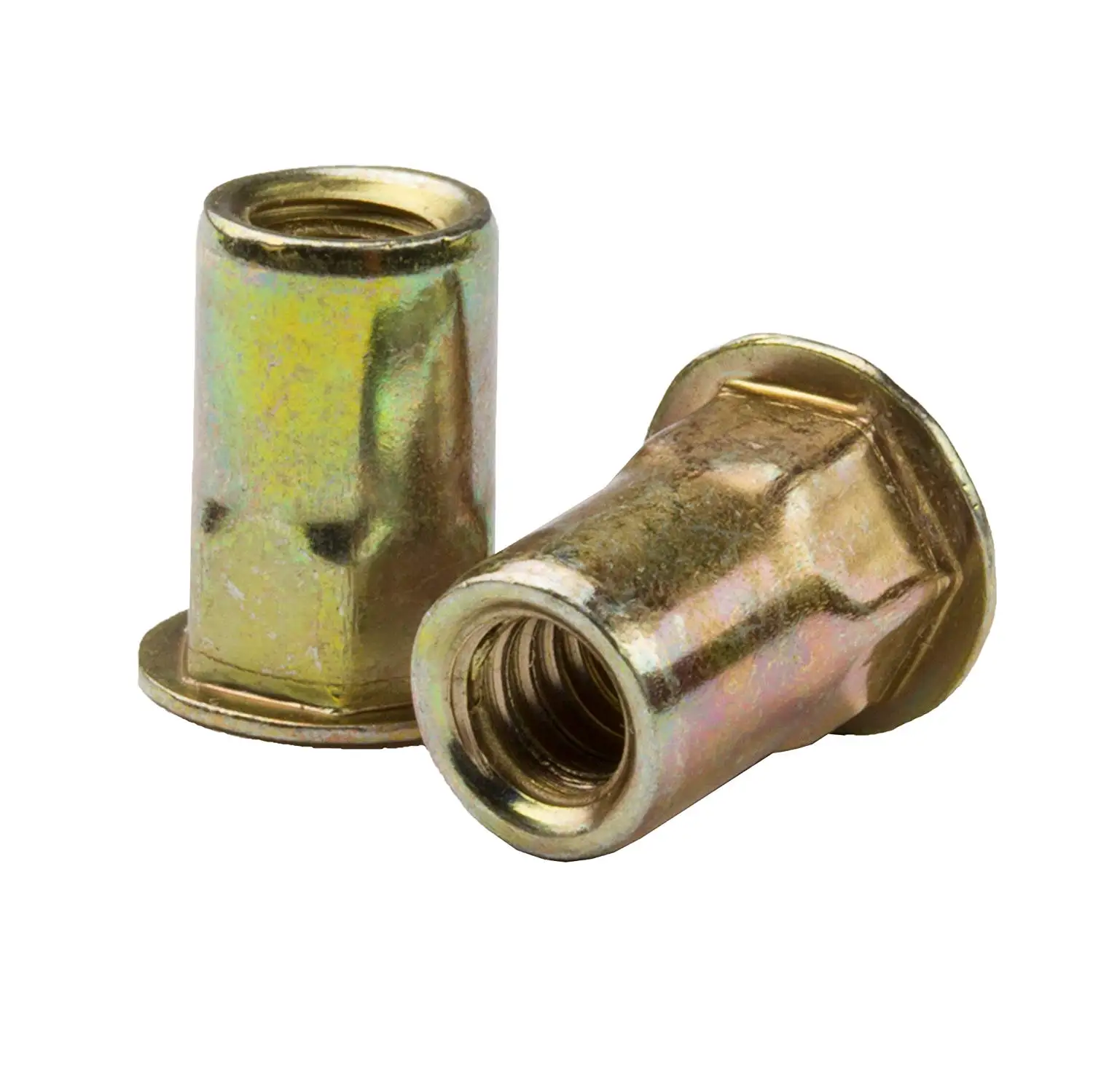 AEHS8-8125-7.9, RIVETNUT, M8x1.25 (3.81-7.90mm GR) Semi-Hex Body, Low PRO HD, Steel, Zinc YLW (100 PK)