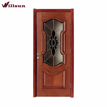 China High Quality Veneer Wooden Flush Doors Fancy 3 4 Lite