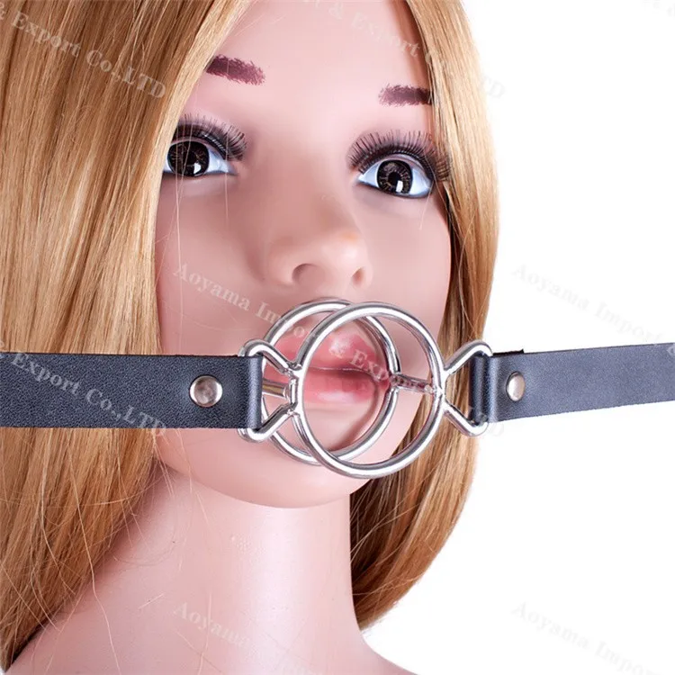 Deep Throat Double Round Mouth Flail Slave Mouth Bite Ring Gags Open