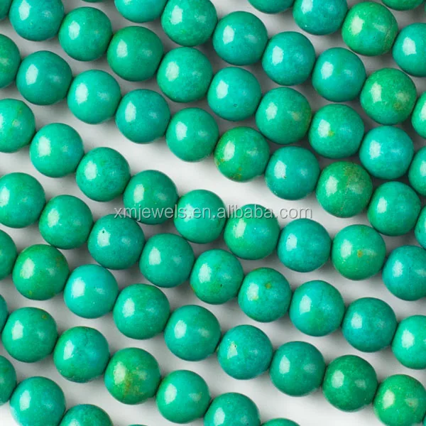 wholesale howlite turquoise stones round beads natural green