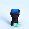 Square Blue Button Arcade Switch With 12V Momentary Rocker