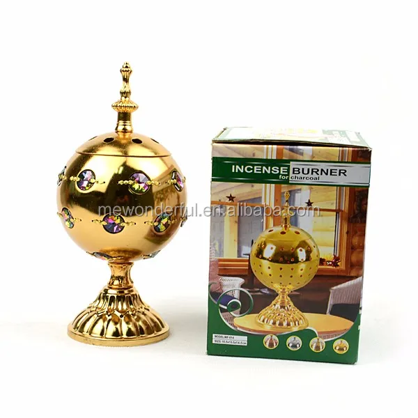 New Style Golden Electric Incense Burner Ball/globe Shape Censer With