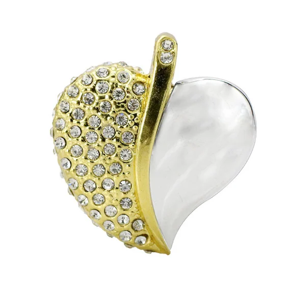 Jewelry Heart Shape USB 2.0 Flash Drive for Girls Pen Drive Diamond Necklace Memory Stick Cute Thumb Drive - ANKUX.COM