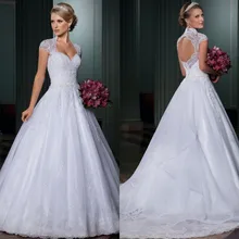 Luxusní princeznovské svatební šaty s krajkou z Aliexpress