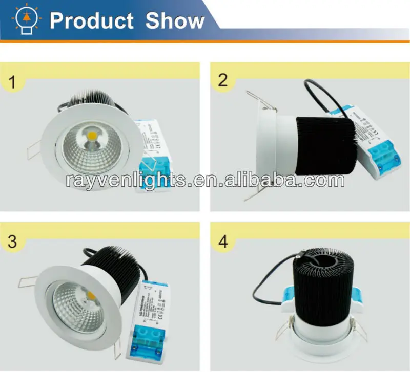 high quality 15W cob led downlight kit china foshan rayven lighting manufacturer