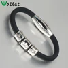 Man 4 in 1 Bio Elements positive Friendly energy sports titanium silicone magnetic bracelet