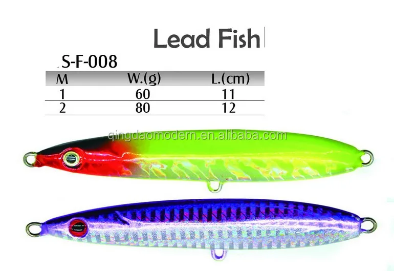 F008 Lumious Color Metal Jig Lure Fishing Lure Parts Buy Fishing