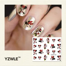YZWLE 1 Pcs Nail Art de Água Adesivos de Unhas Beleza Wraps Foil Polonês Decalques Tatuagens Temporárias Watermark (YZW123)