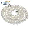 High quality grade AAA nice luster 10-11mm button round genuine pearl necklace