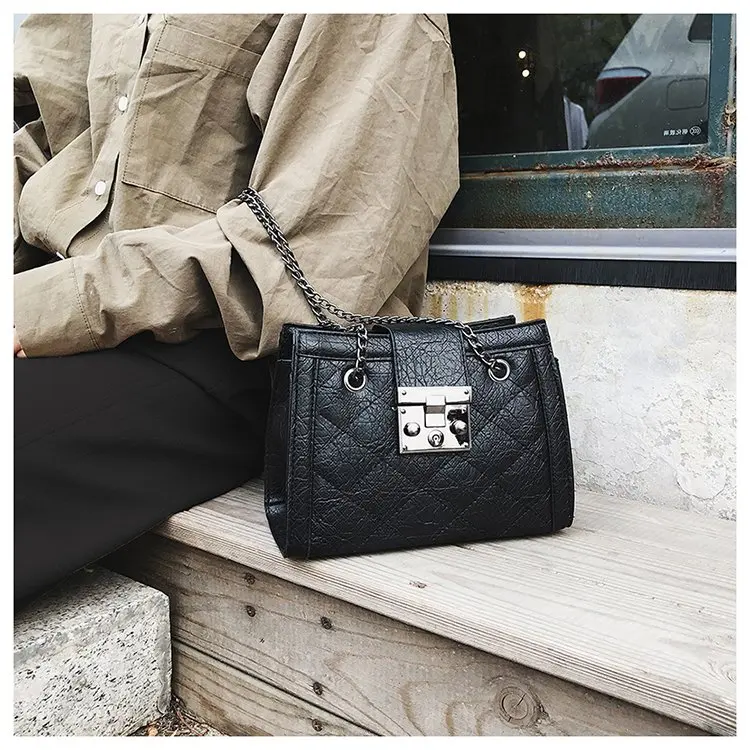 
lingge embroidered line hair bag female 2019 new hand shoulder slung tote bag 